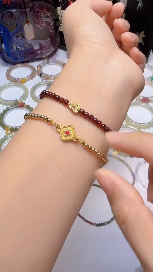 未镶嵌手链石榴石小