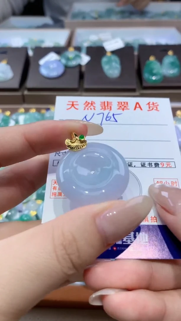 颈饰未镶嵌翡翠天然缅甸翡翠A货挂件