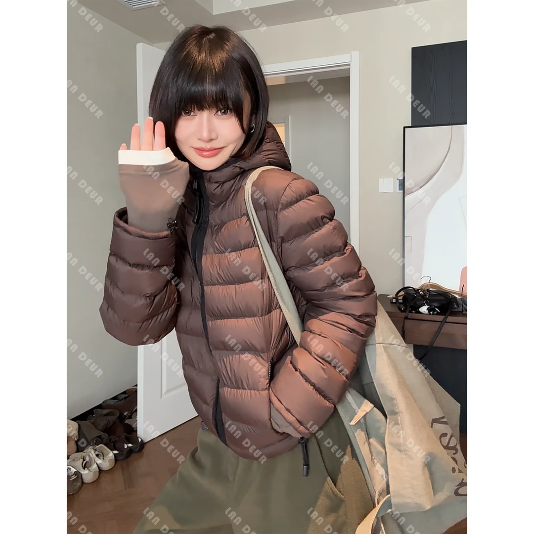 JIUJIU【栗子可可】排骨鹅绒服时尚百搭减龄气质显瘦连帽上衣