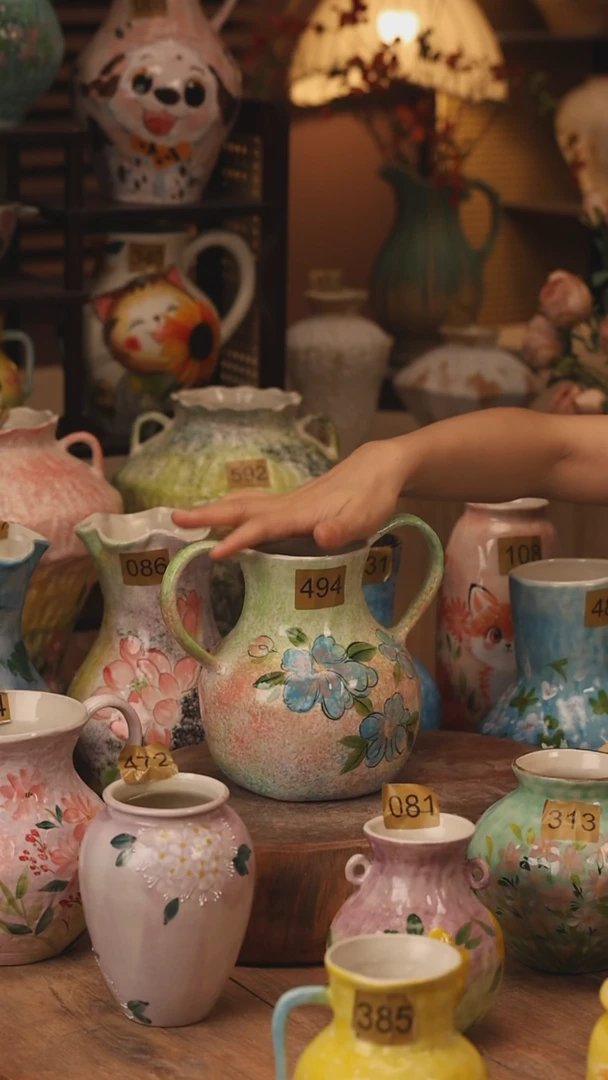 陶瓷景德镇设计师手作花器摆件侘寂风494