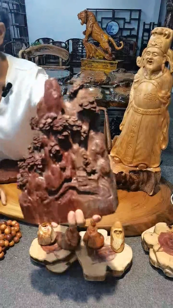 木荷*金星 紫檀木，山水倒流香摆件
