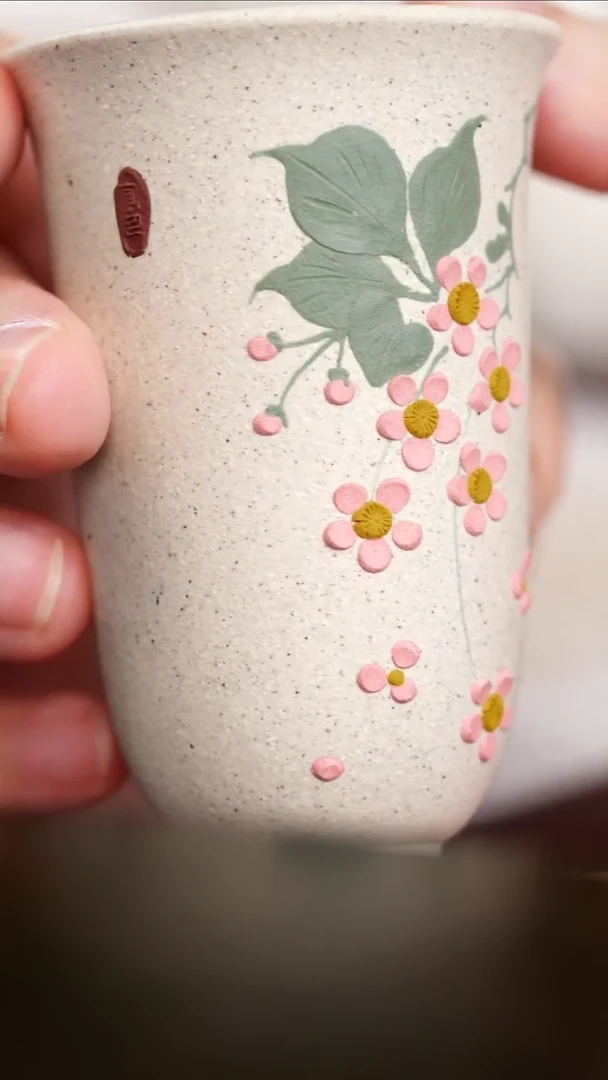 茶壶紫砂白玉段梅花闻香杯