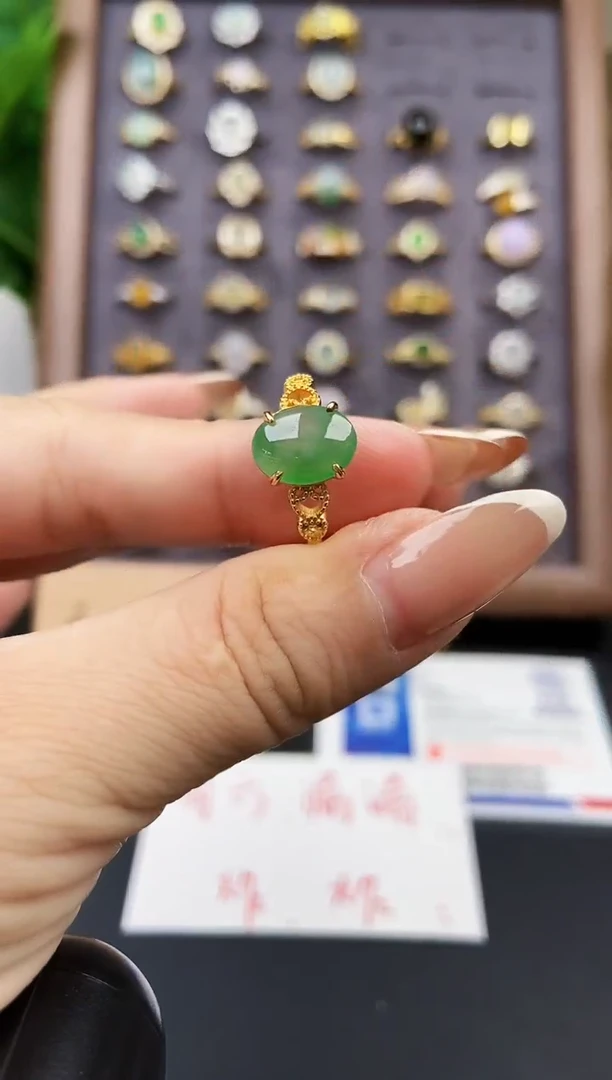 银S925镶嵌戒指翡翠21