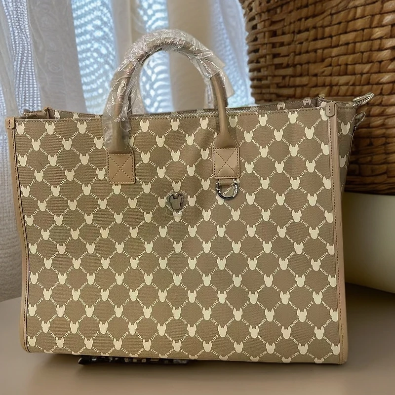 韩国潮牌新款法斗狗头托特包