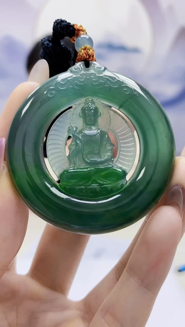 定制翡翠未镶嵌4852jw-毛货挂件赠珠链85