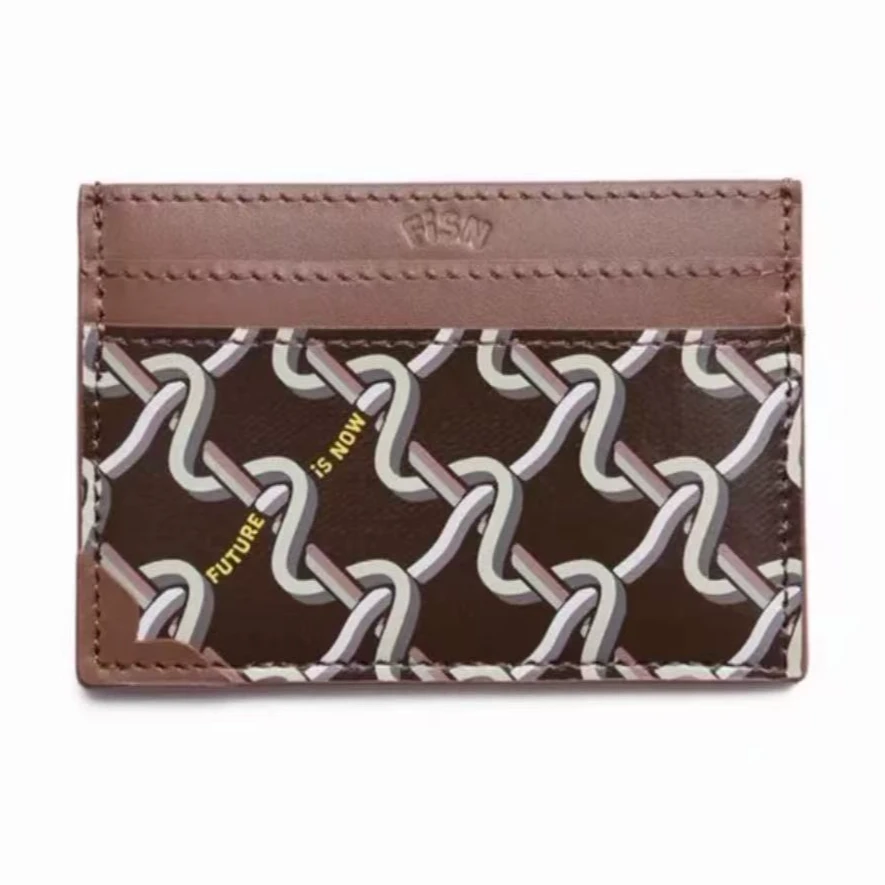 FISN 巧克力棕色单层卡包  2504250103c