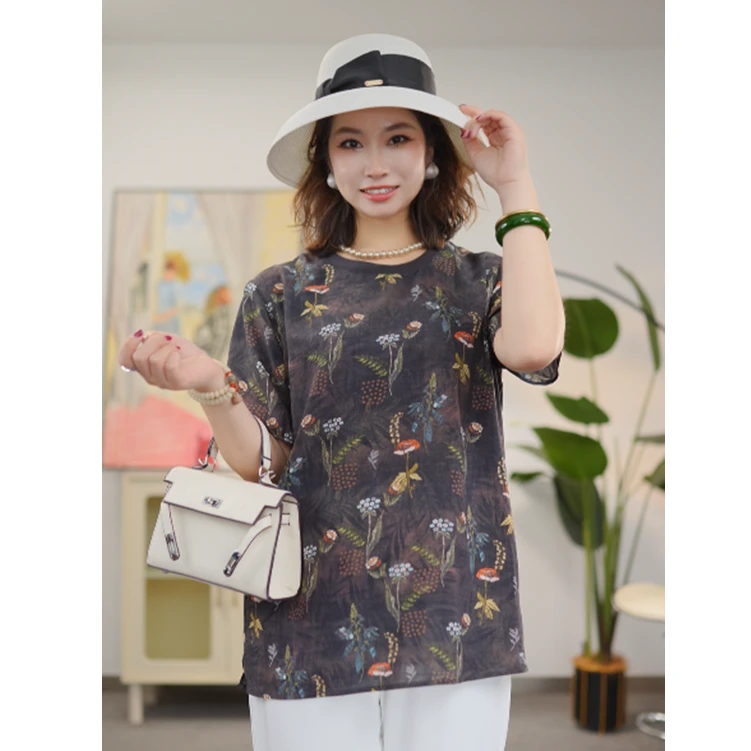 星梦情缘大码女装120斤到230斤小衫百搭休闲宽松显瘦短袖上衣