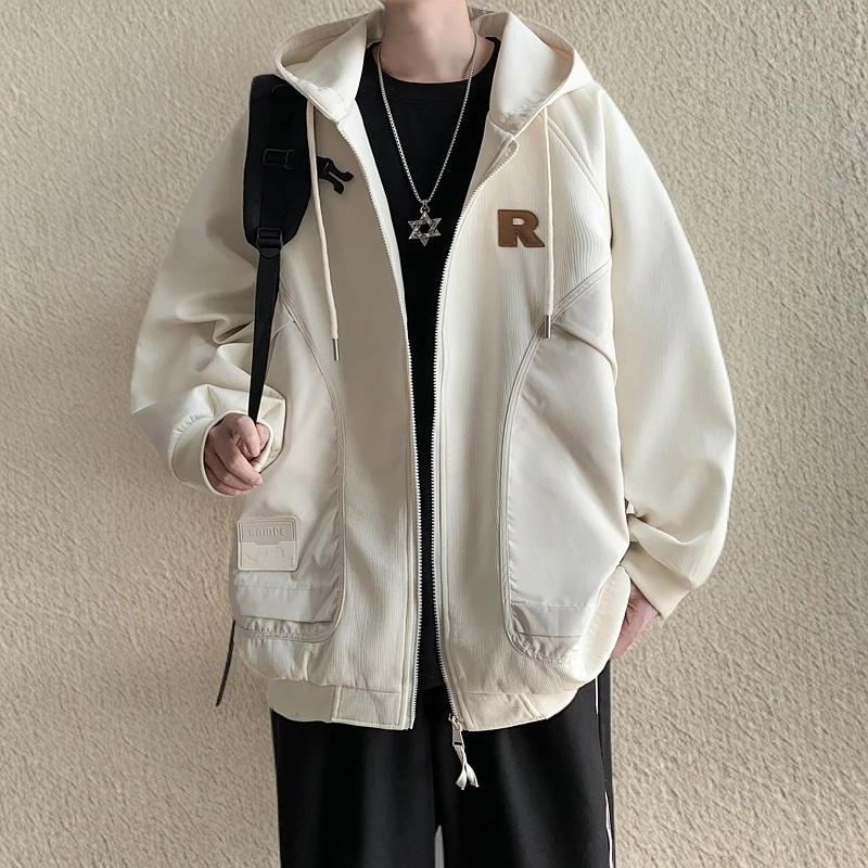 啄木鸟秋季新款宽松连帽夹克外套潮流时尚休闲青春百搭男时尚男装