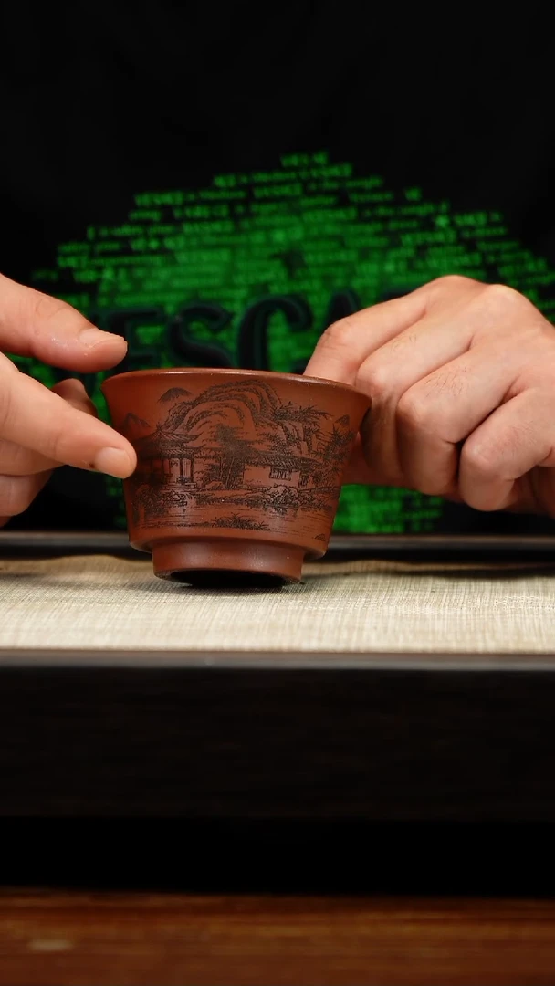 茶壶紫砂刻绘将军杯