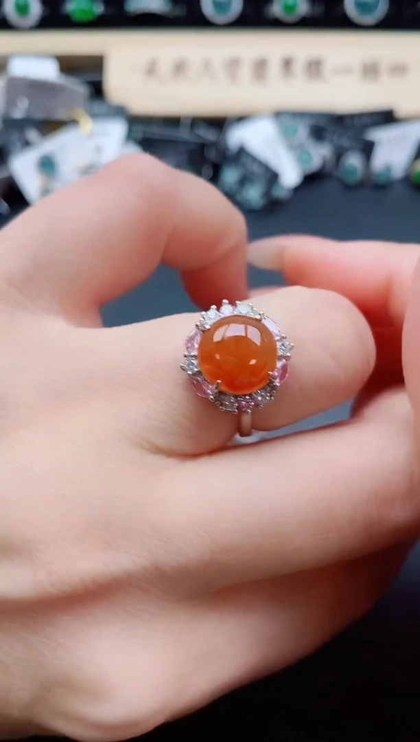 银S925镶嵌戒指翡翠1