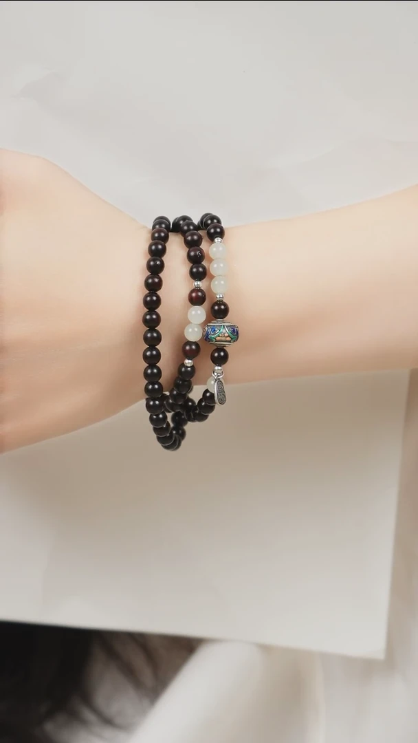 手串檀香紫檀（小叶紫檀）未镶嵌三圈小叶紫檀