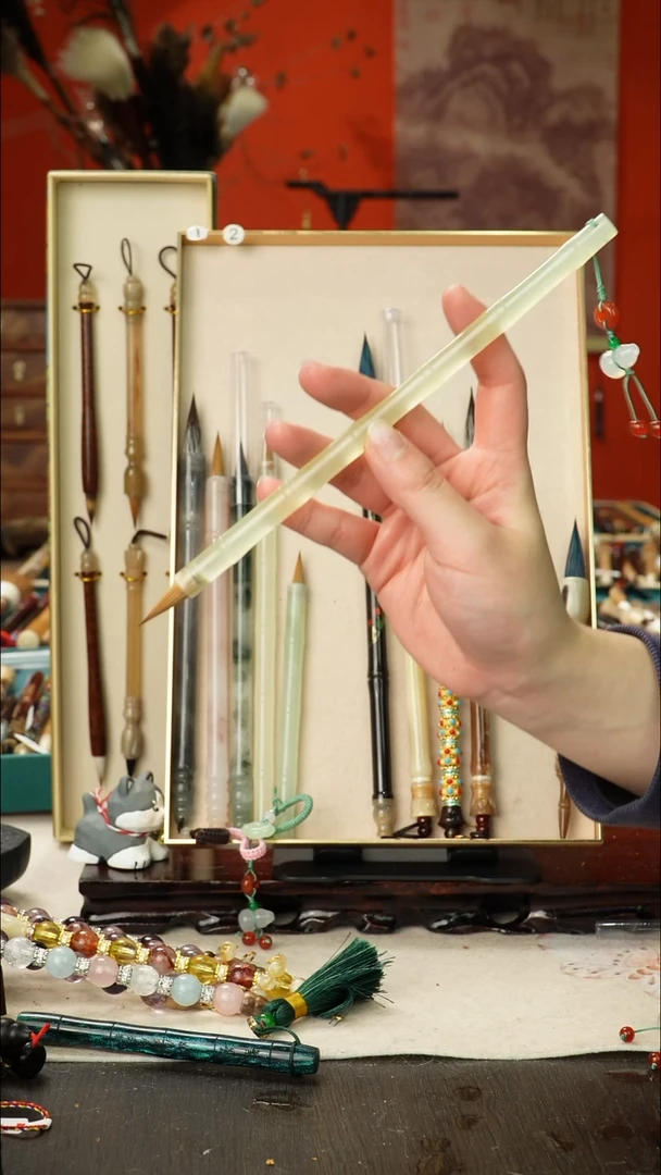 18号孤品高货毛笔链接 清水试笔 蘸墨不退