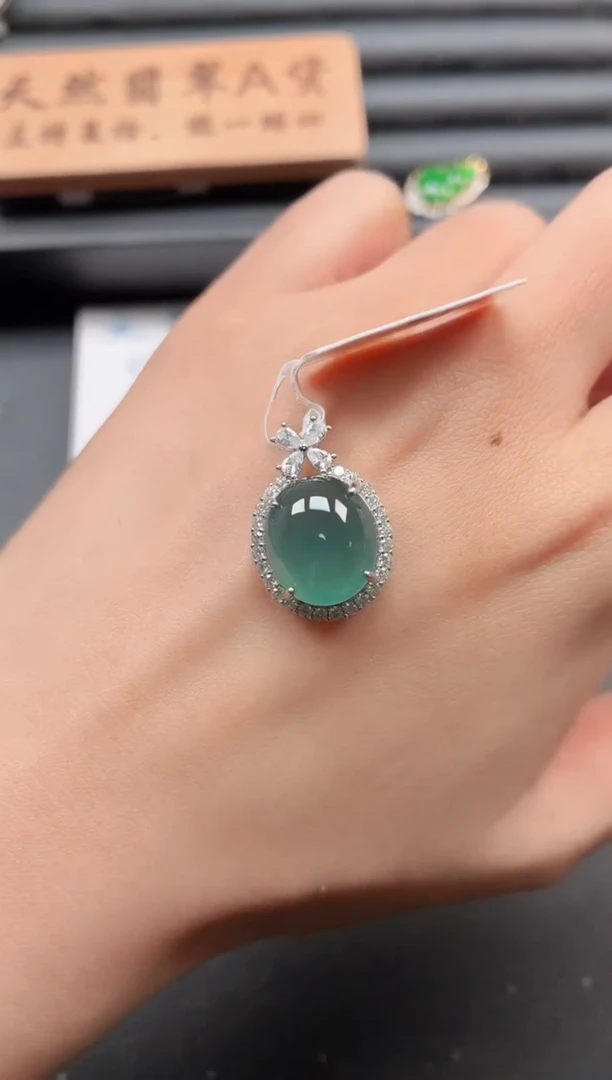 银S925镶嵌戒指翡翠111