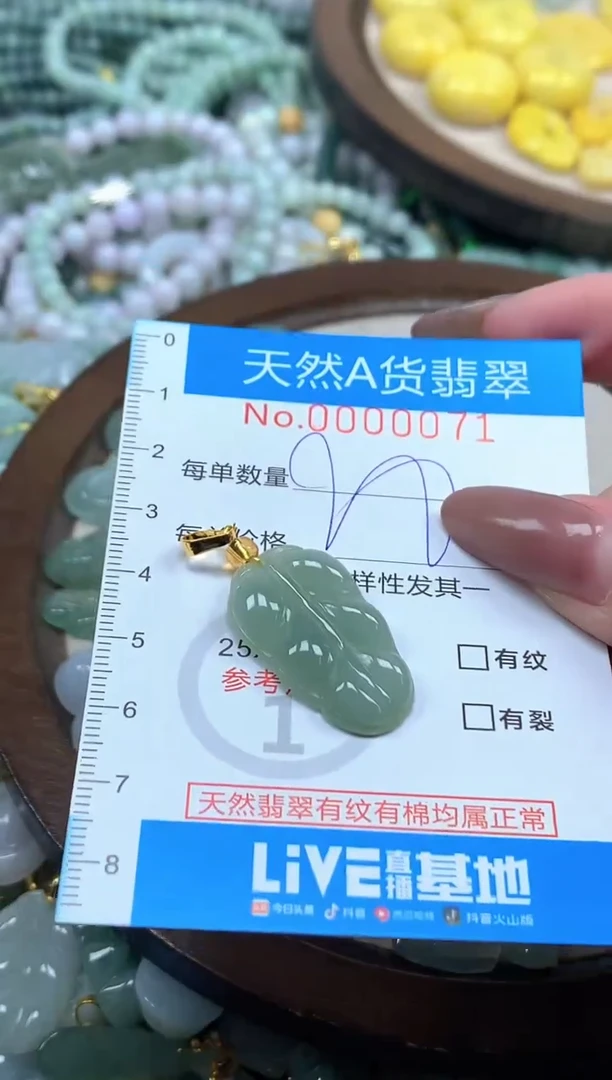 颈饰未镶嵌翡翠净货挂件-0071