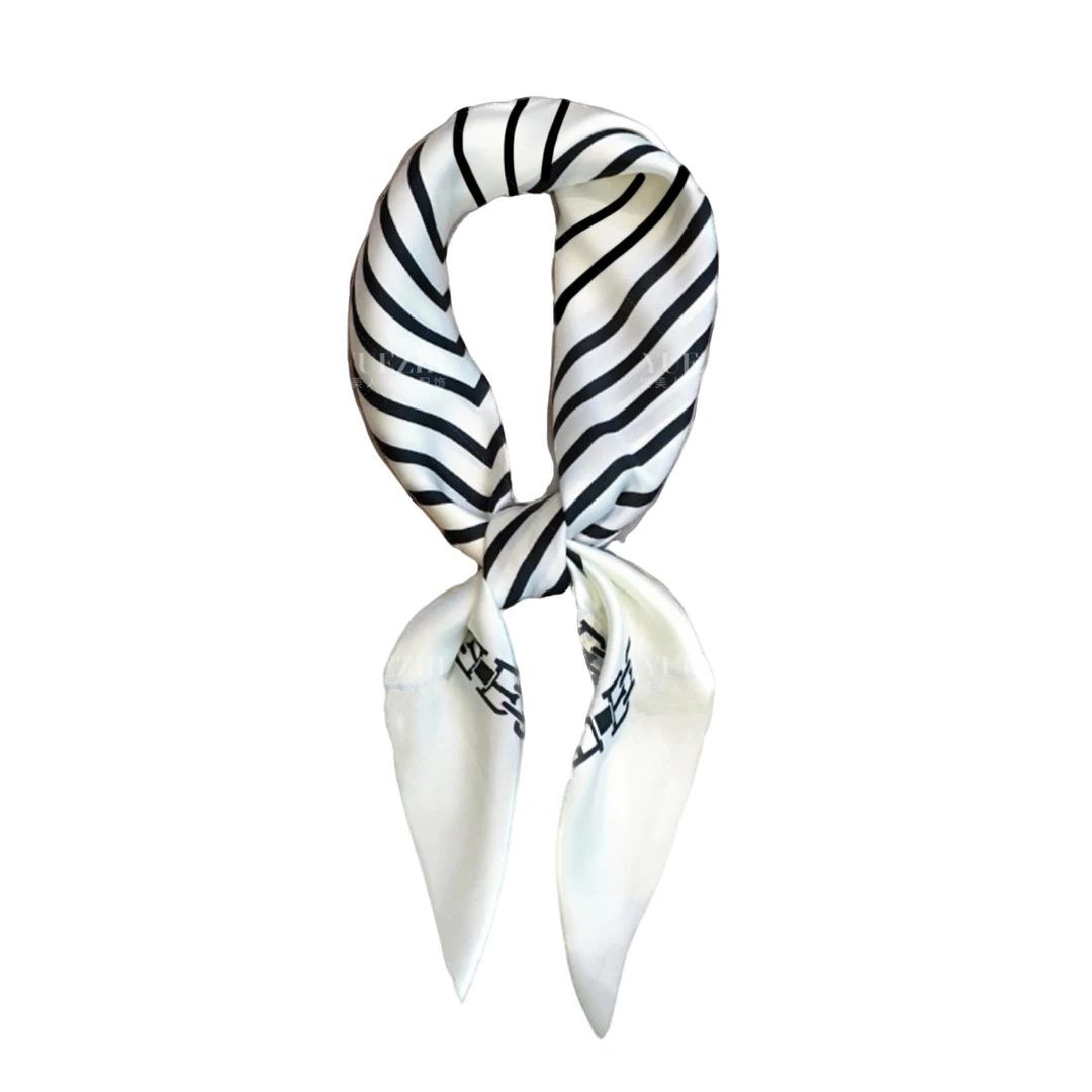 【搭配必备】A-00816牛奶般丝滑条纹丝巾时尚百搭款丝巾