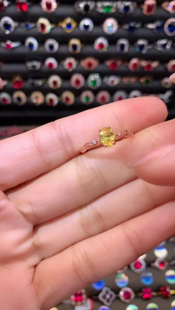 【闪购商品】水晶戒指银S925镶嵌黄水晶