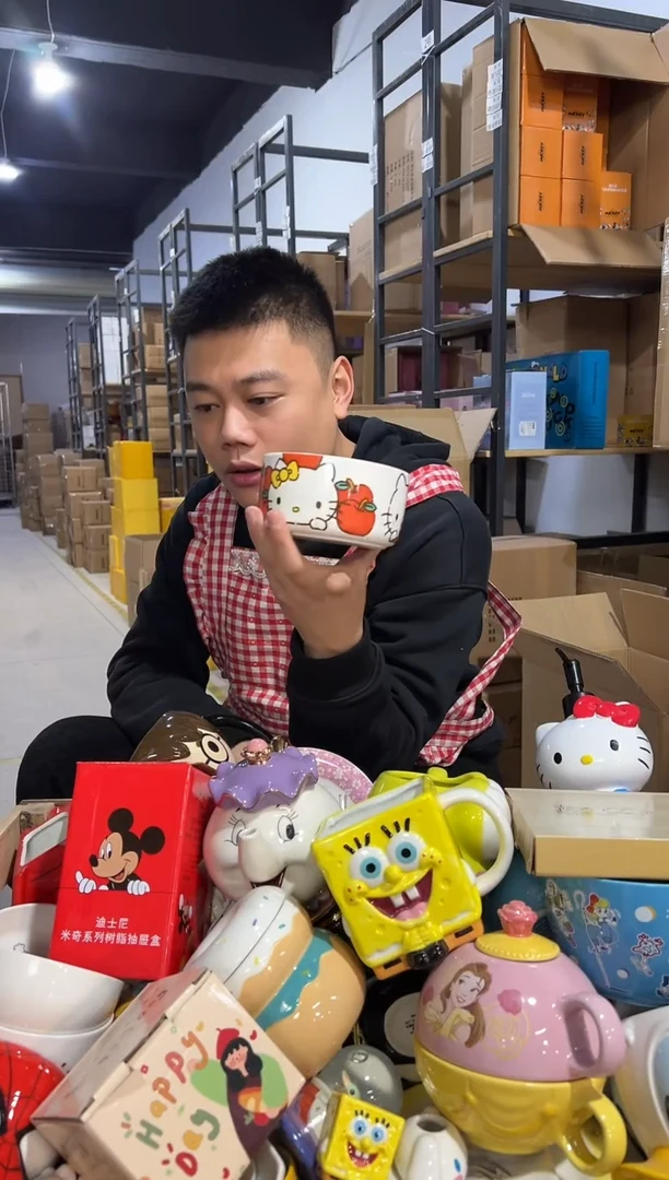 【闪购商品】杯陶瓷碗白色kt猫碗