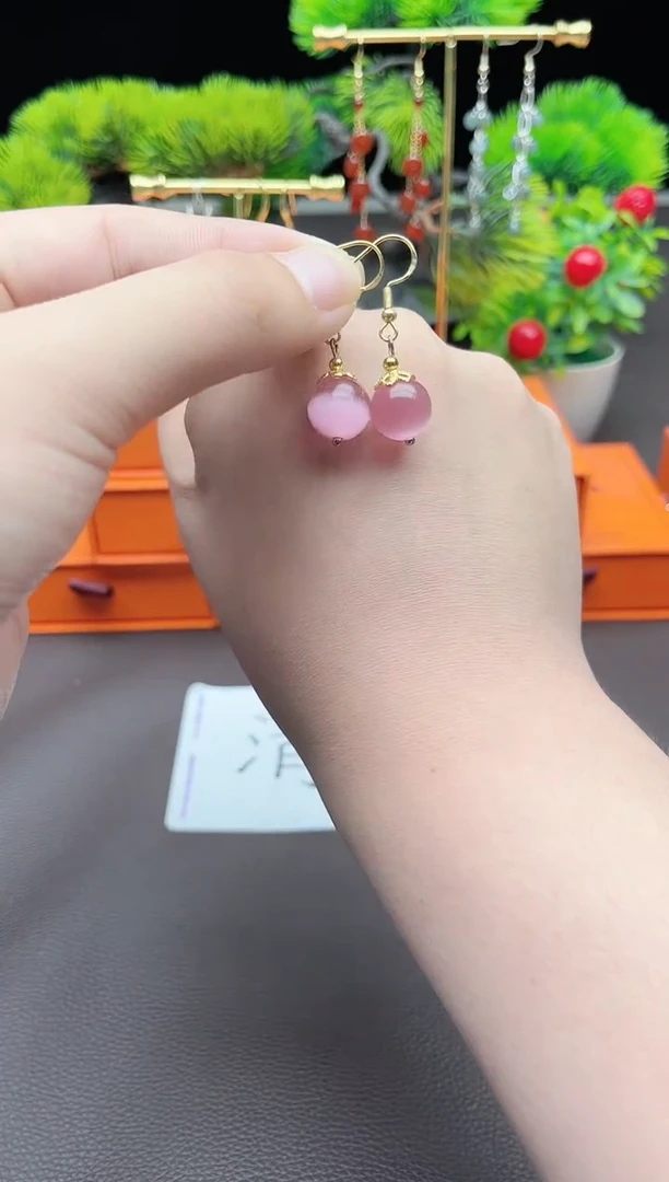 玛瑙/玉髓耳饰银S925镶嵌301