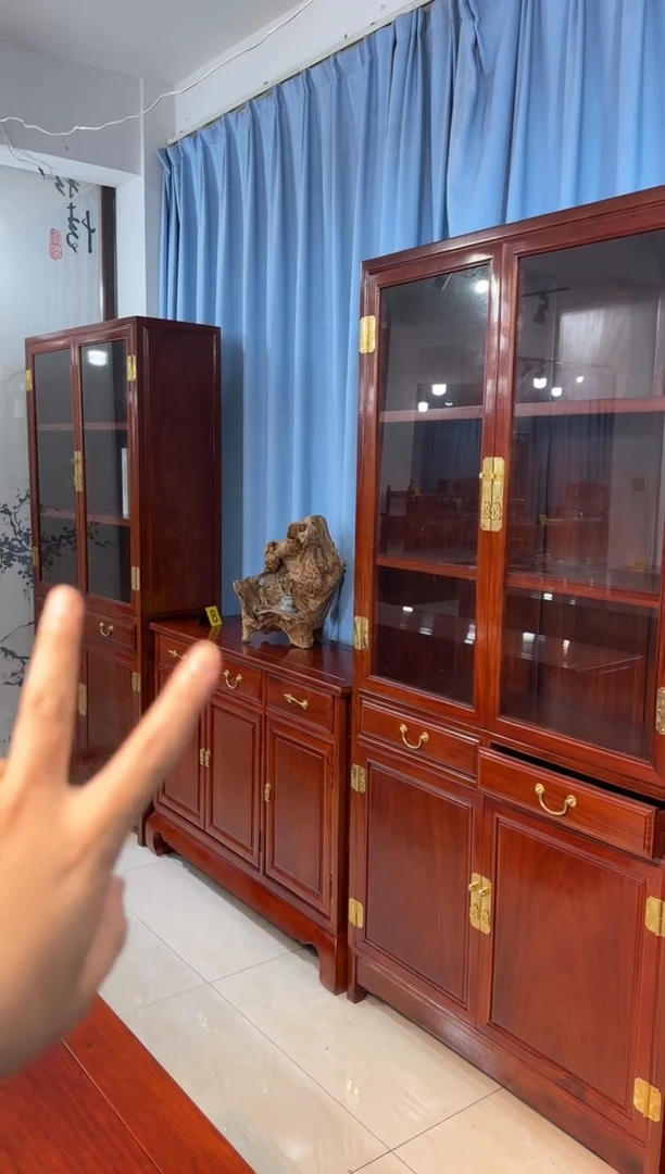 花梨木类家具隆***厂刺猬书柜2组书柜 98*36*198