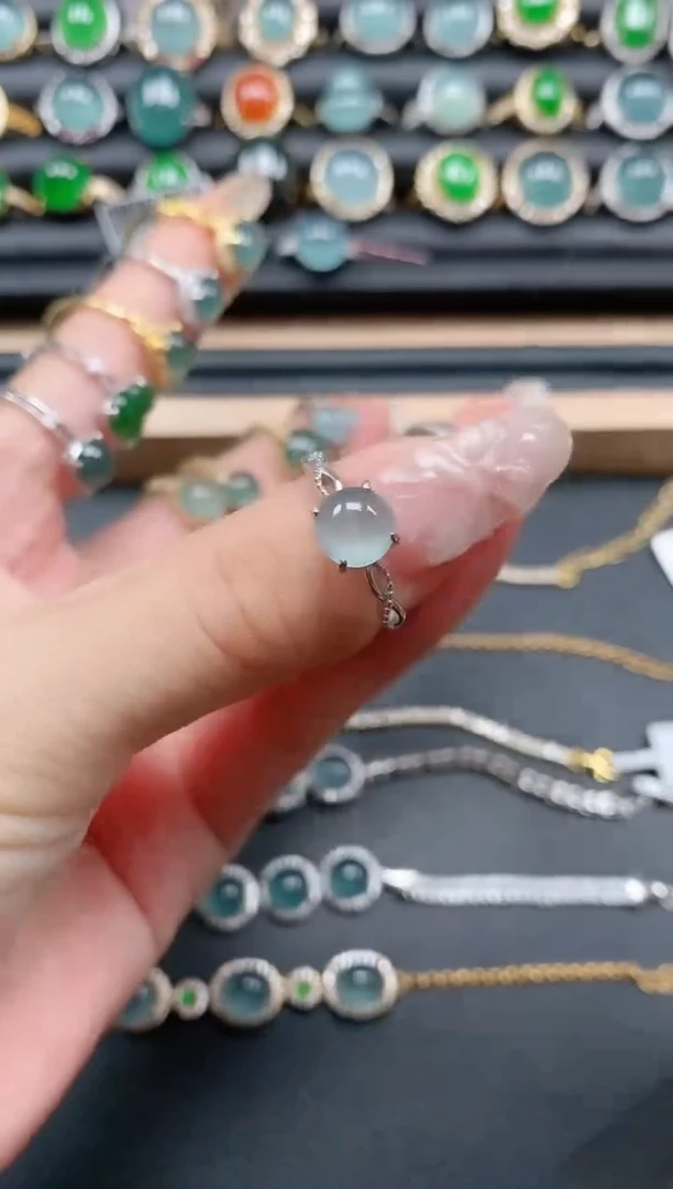 翡翠戒指银S925镶嵌1111111