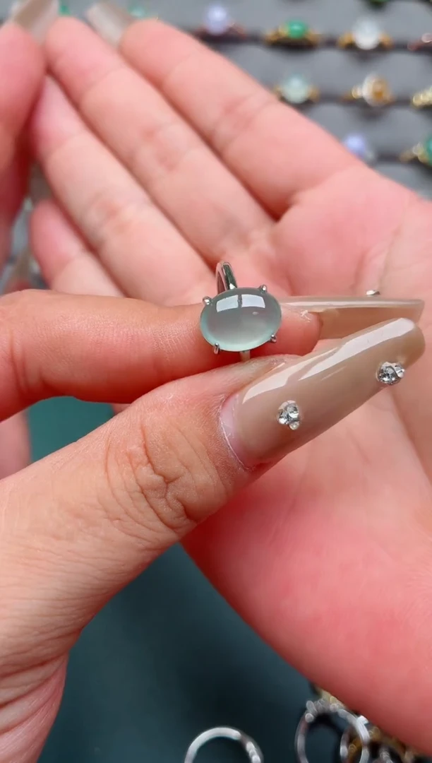 银S925镶嵌戒指翡翠.