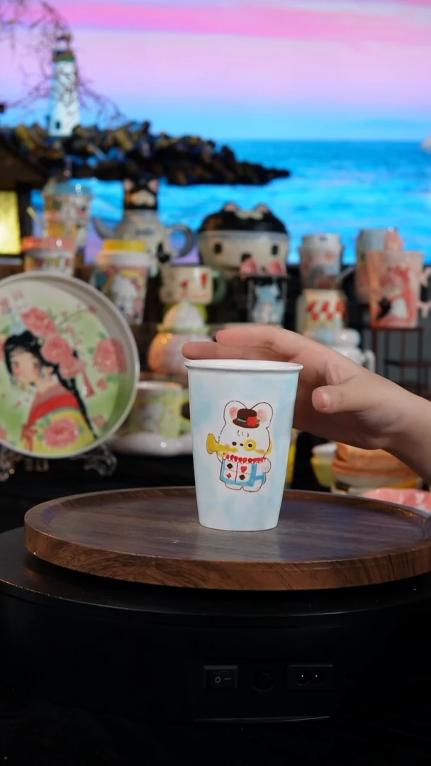 陶瓷便携款手工手绘景德镇陶瓷