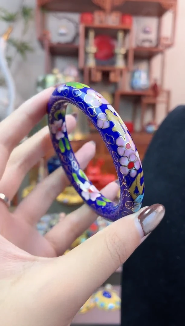 非遗手工景泰蓝镯子宝蓝