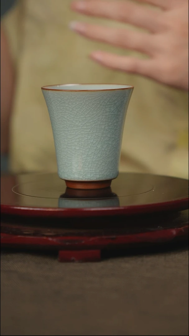 鱼鳞冰花 闻香杯 带底款