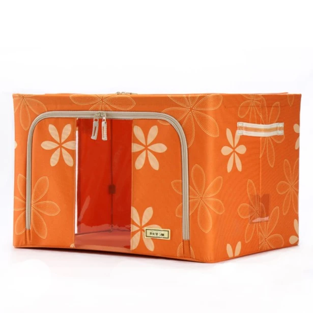 收纳箱牛津布钢架整理箱布艺衣柜储物箱收纳衣服被子小号收纳盒