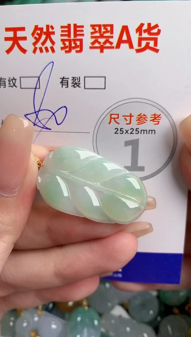 翡翠18K金镶嵌颈饰24000391