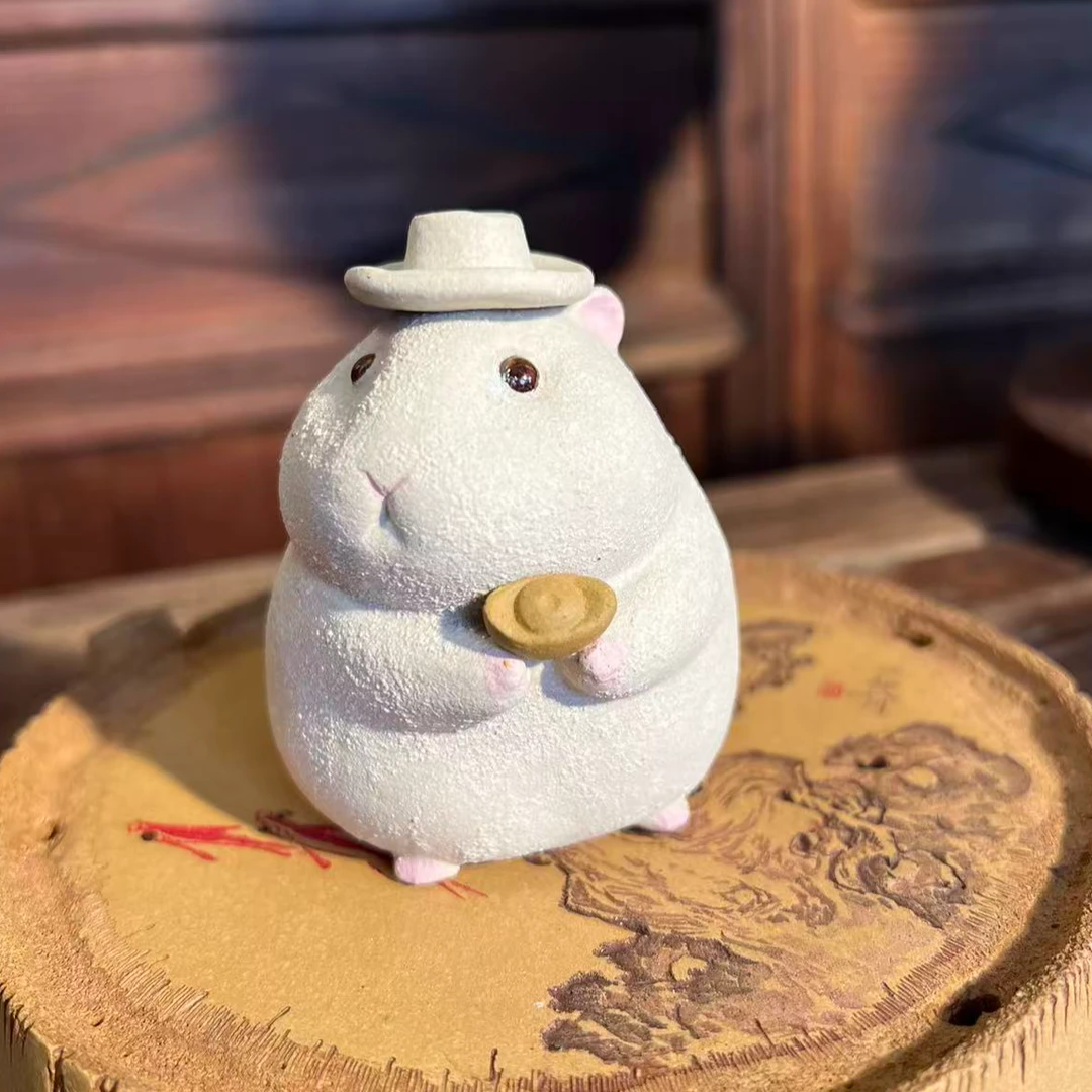 砂宴茶器 原矿紫砂 鼠来宝 鼠你有钱 原矿紫砂全手工茶宠摆件