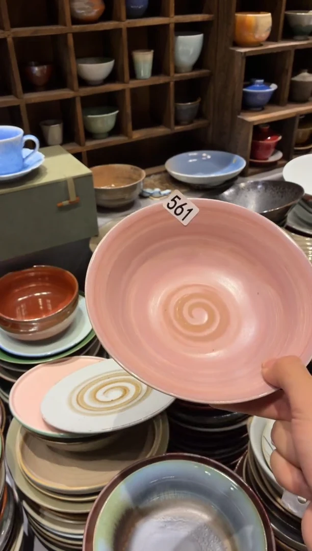 瓷片陈*娘561粉色手工碗1个