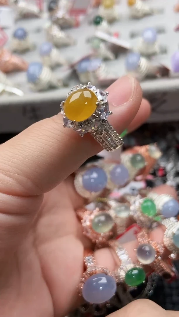 【闪购商品】翡翠戒指银S925镶嵌33333333-3