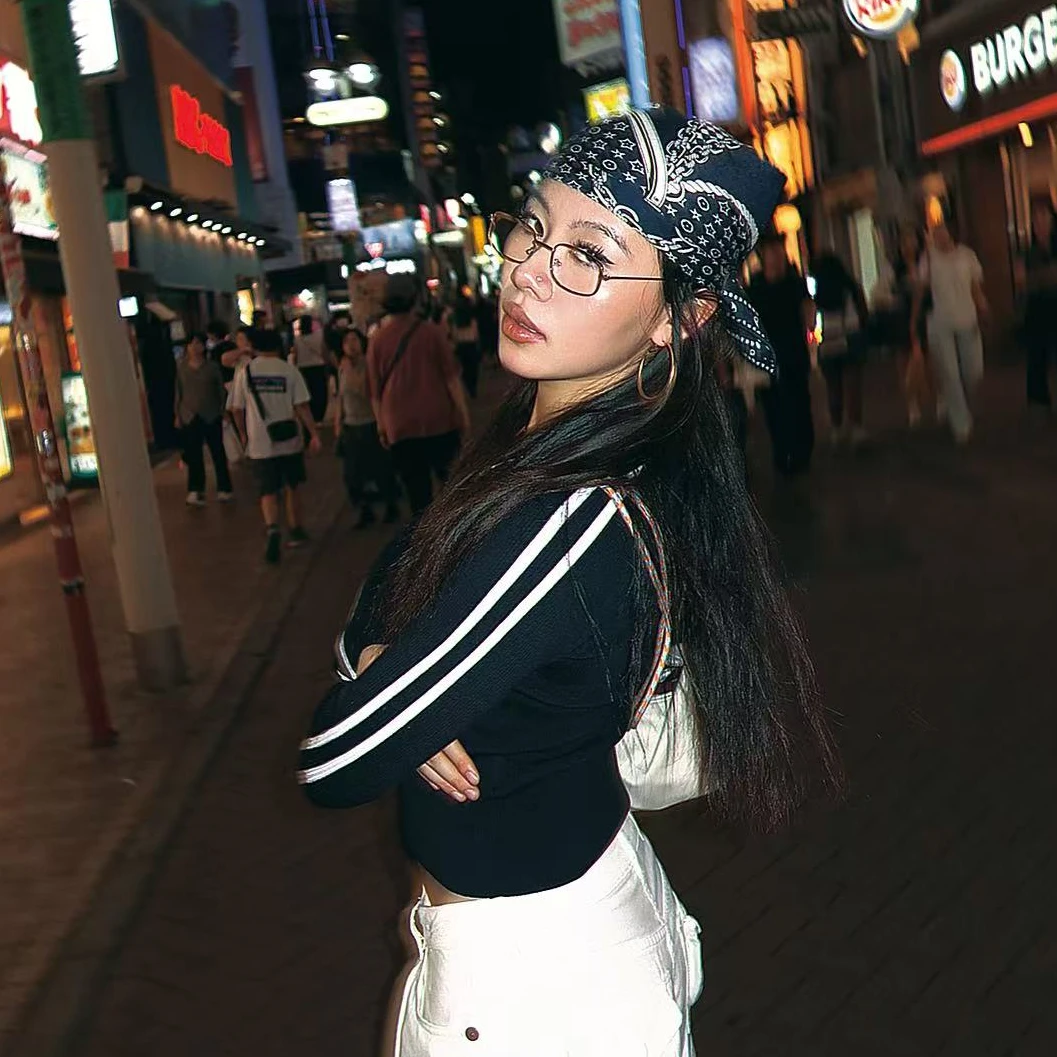 PM王囡囡 藏蓝色螺纹双头拉链立领撞色拼边修身外套 ND1C1623