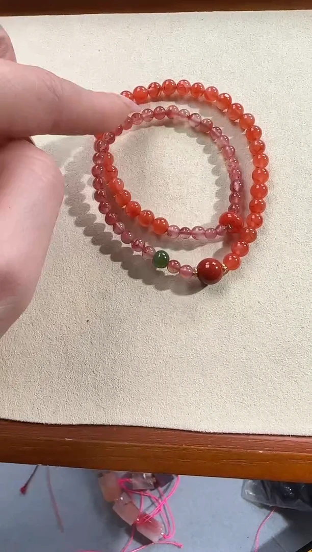 银S925镶嵌手链南红玛瑙879465132.0