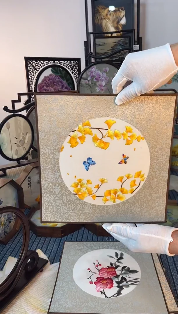 刺绣纯手刺绣工双面绣绣片