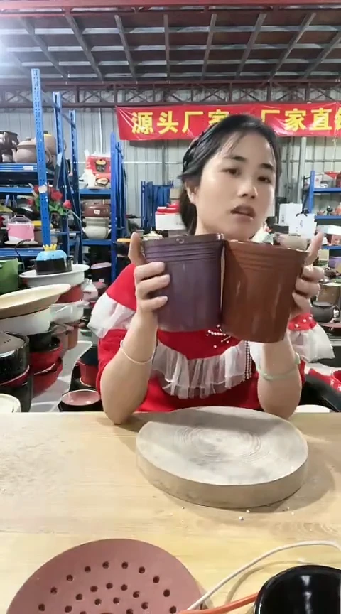 陶瑕疵红泥罐2个不可明火
