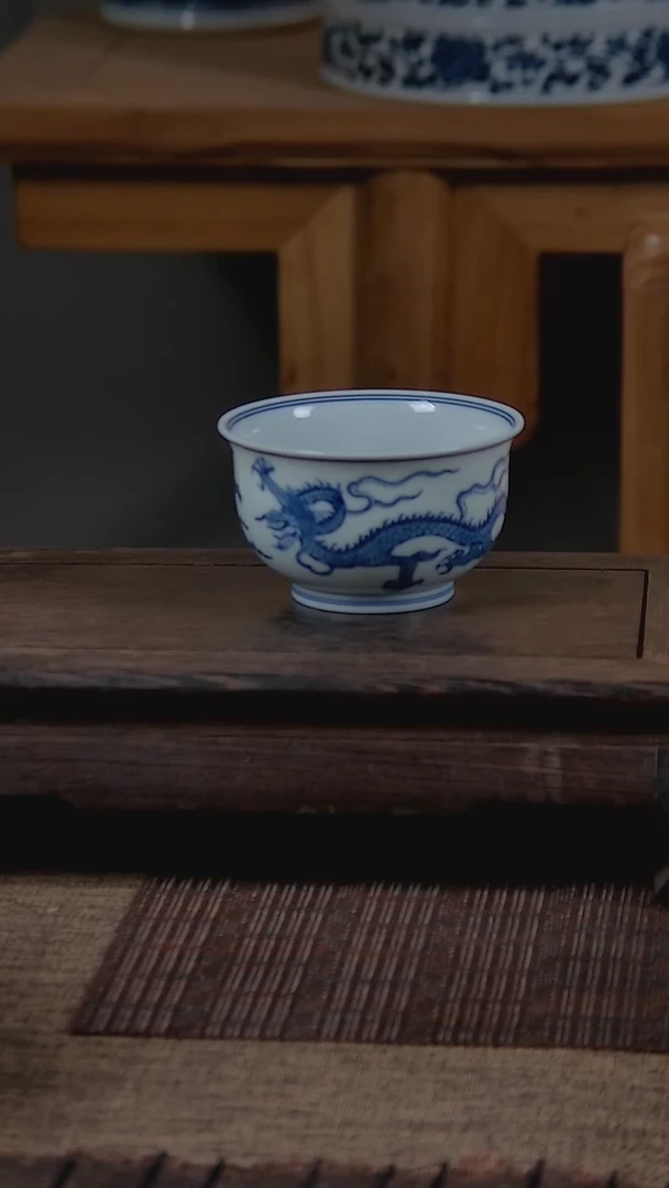 杯折葵非器手工手绘双龙炉式杯