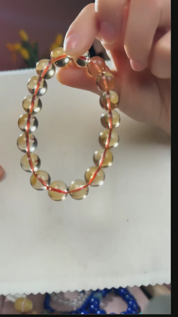 【闪购商品】黄晶手串未镶嵌天然黄水晶手串