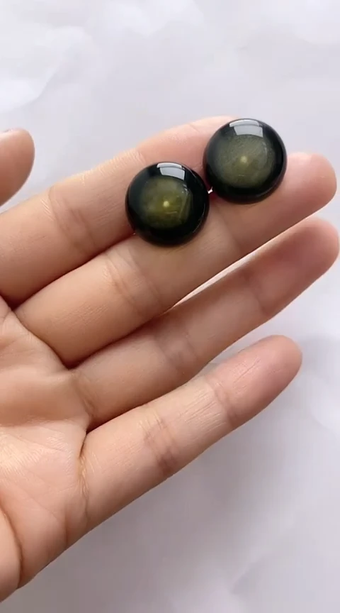 【闪购商品】琥珀裸石银S925镶嵌琥珀耳钉