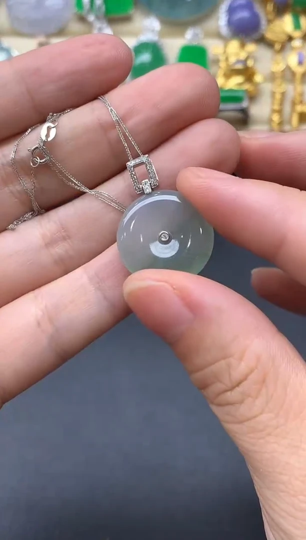 颈饰18K金镶嵌翡翠291-中国好珍宝