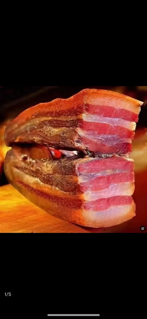 【农家手工制作柴火烟熏五花腊肉【净重5斤包邮】