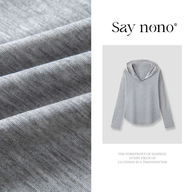 懒猫nono│Saynono 纯色莱赛尔天丝帽衫/YF3764