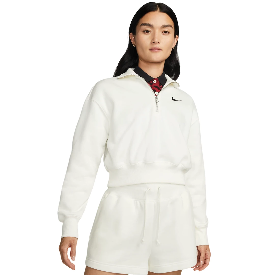 NIKE/耐克官方女款舒适百搭印花潮流半拉链运动卫衣DQ5768-133