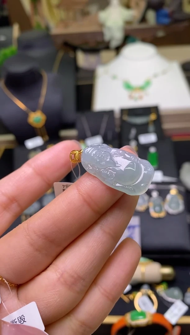 【闪购商品】翡翠颈饰18K金镶嵌净货16191
