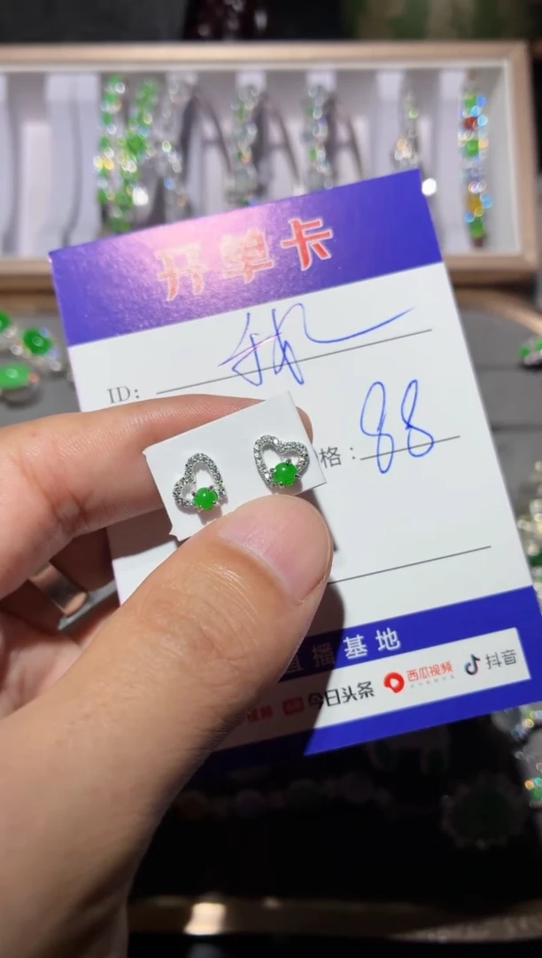 银S925镶嵌翡翠耳饰我****学向 我不想去上学