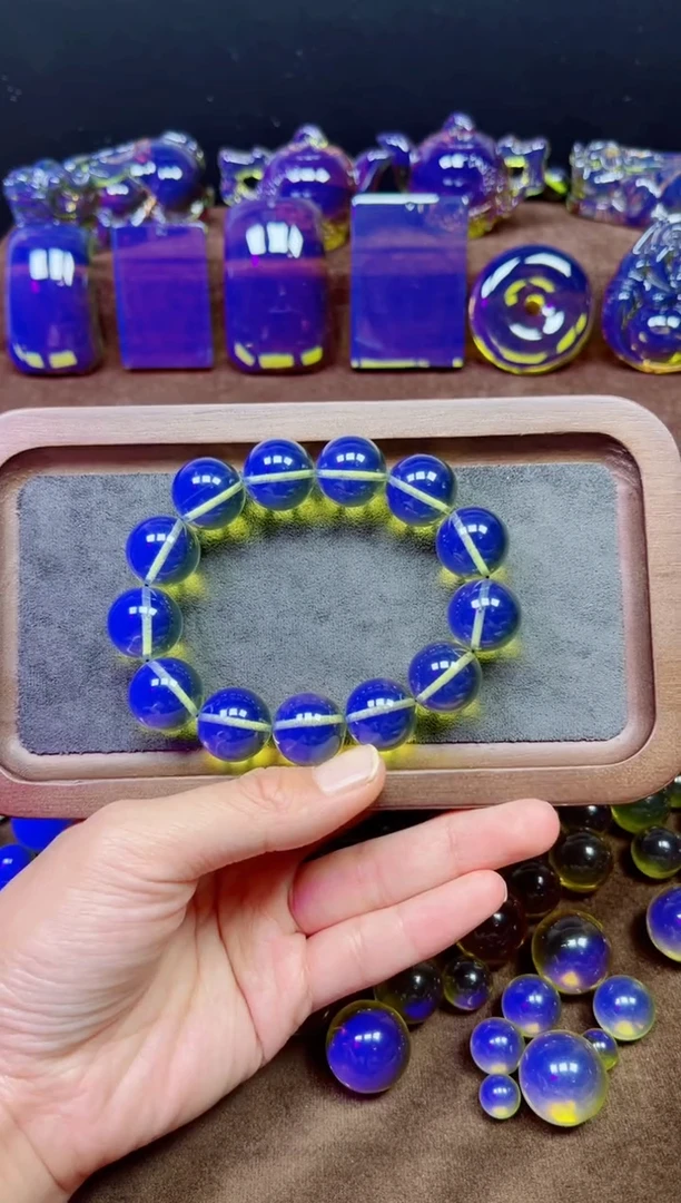 多米尼加净水蓝18m手串