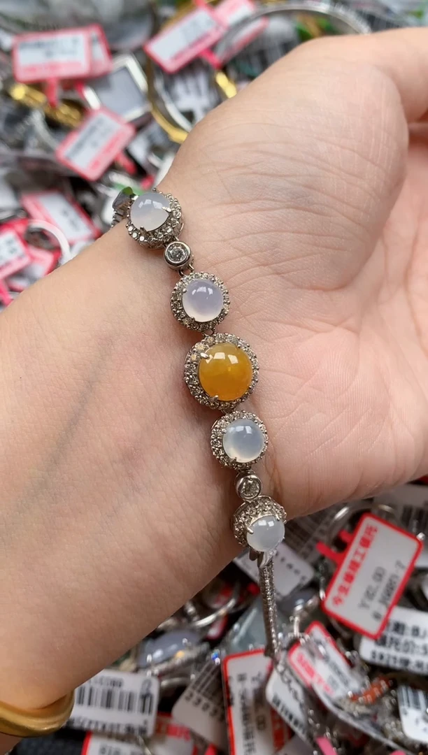 银S925镶嵌戒指翡翠天然A货缅甸翡翠