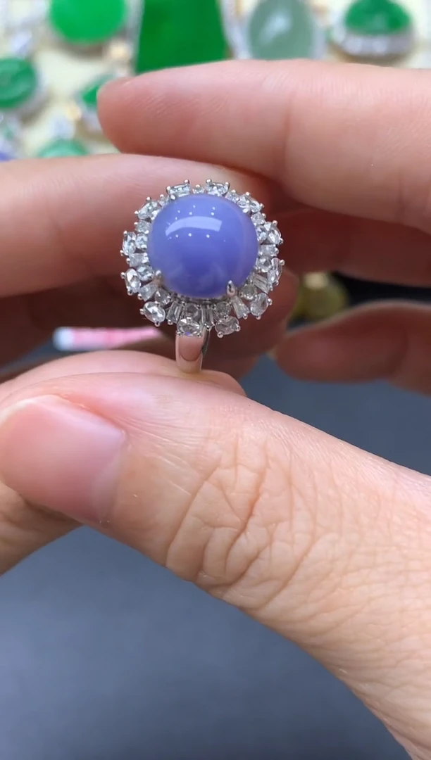 18K金镶嵌戒指翡翠435-中国好珍宝