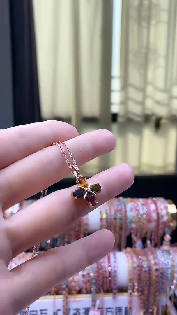 【闪购商品】碧玺吊坠银S925镶嵌55555555555555